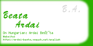 beata ardai business card